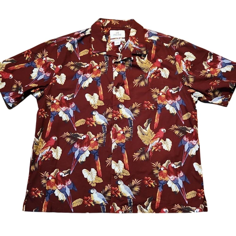 28 Palms Men's XL Tropical parrots relaxed shirt New without tag